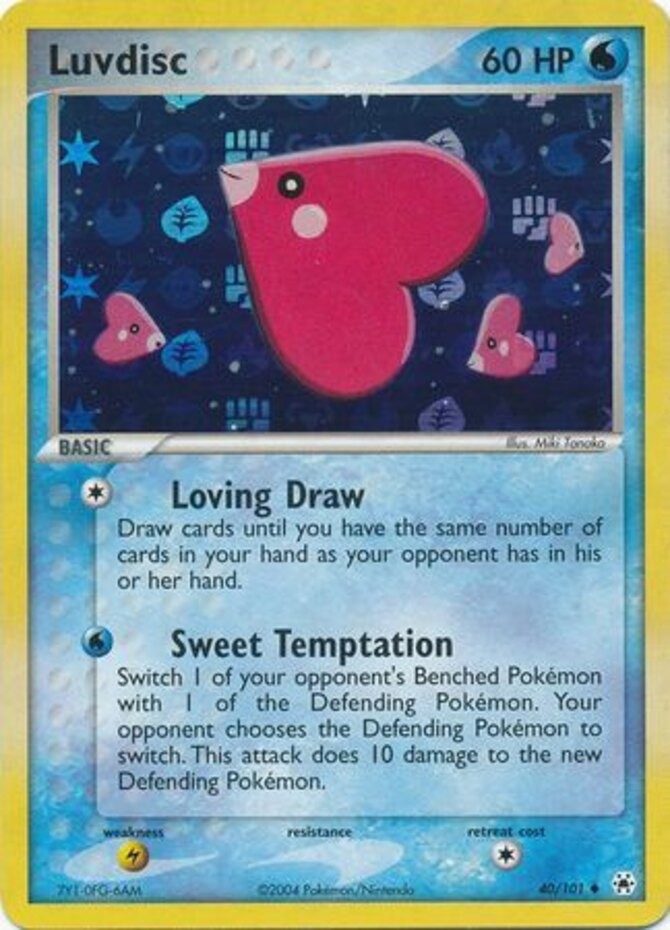 1x Luvdisc - 40/101 - Uncommon - Reverse Holo NM-Mint Pokemon EX - Hidden Legend