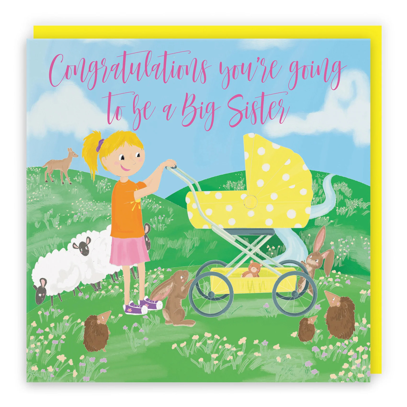 New Baby Pregnancy Announcement Big Sister Card For Daughter Countryside