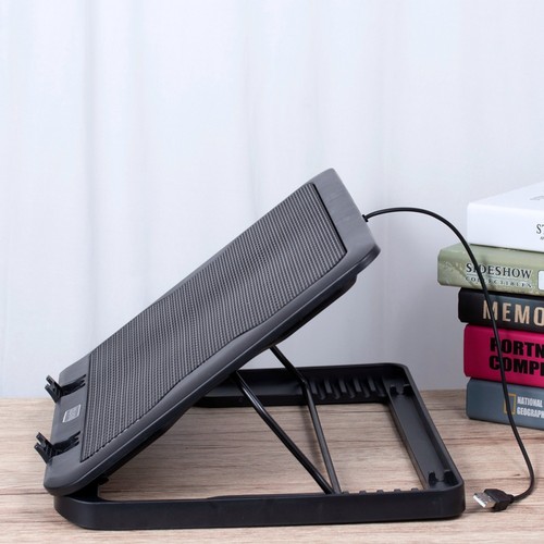 Laptop-Kühler Notebook-Kühlmatte USB-Kühler 5 Lüfter Computerständer Chill Mat - Photo 7/12