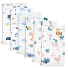 Muslin Baby Burp Cloths 6 Pack Large 20''x10'' 100 Cotton Burp Rags Absorbent a