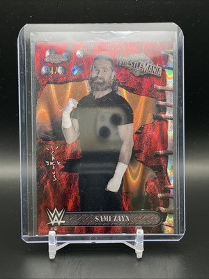 2025 Topps Chrome Cactus Jack Wrestlemania Sami Zayn Red /5