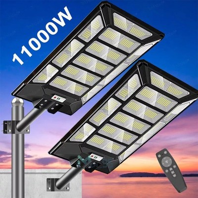 Commercial 10000000000LM LED Outdoor Dusk Dawn Solar Street Light Road Area Lamp