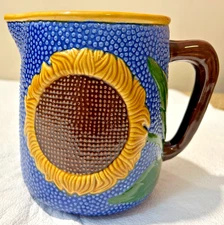 VNTG 1992 Museum Modern Art  7" TALL SUNFLOWER PITCHER
