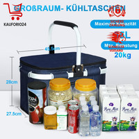 KüHltasche 35L Isoliert Einkaufskorb Picknickkorb Thermo Tasche FüR BüRo