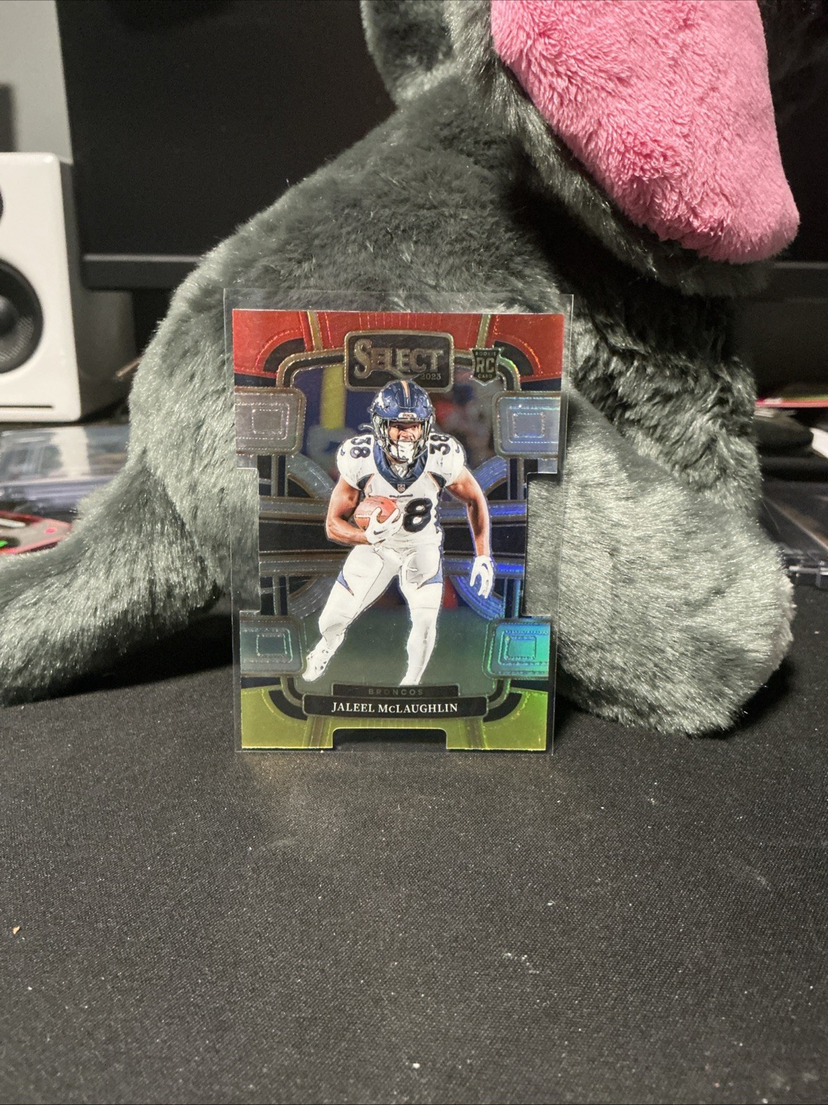 2023 Panini Select - Concourse Jaleel McLaughlin #32 Red & Yellow Prizm Die-Cut