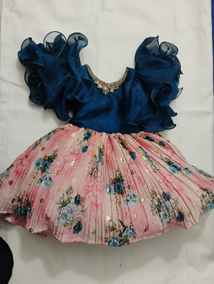 Princess NX Girls Fit & Flare Dress Size 18 Pink/Blue Floral Sequin Ruffle Baby