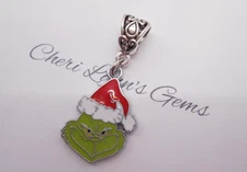 DR SEUSS CHRISTMAS GRINCH RED SANTA HAT CHARM BRACELET BEAD OR NECKLACE PENDANT!