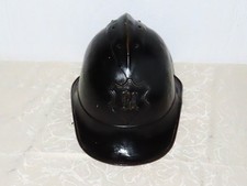 Helm Feuerwehrhelm schwarzer Messinghelm Lieb. Biberach wohl um 1900 ! N30