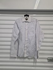 Donald J. Trump Signature Collection Blue White Stripe Dress Shirt 15.5 34/35