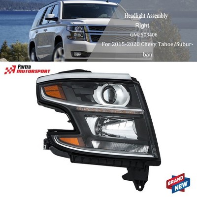 Headlight W/Bulbs&Ballasts For 15-2020 Chevy Tahoe/Suburban Right HID W/LED DRL