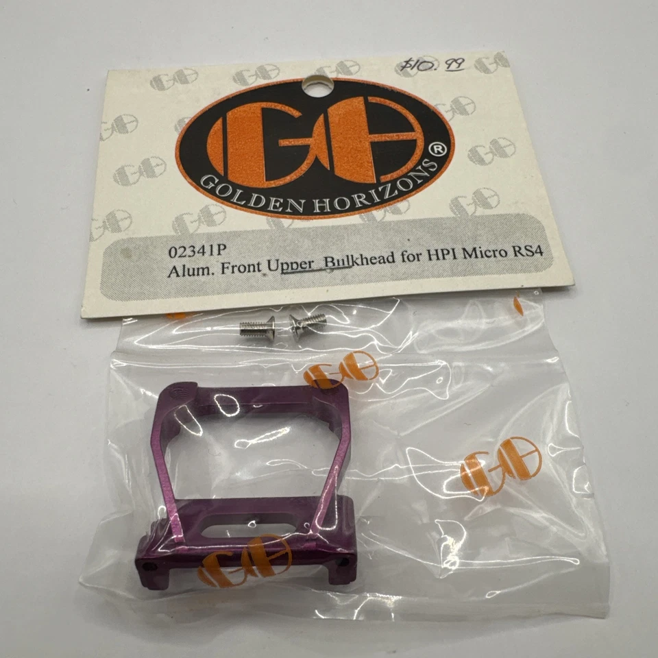 Golden Horizons Hpi Rs4 Micro Front Upper Bulkhead - Purple - RARE Vintage RC - Image 2 of 4