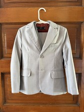 Boys Gray 3-Piece Formal Suit Set Jacket Vest Pants Solid Woven 5T
