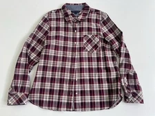 Tommy Hilfiger Shirt Tommy Jeans Mens L Red Plaid Button Up Long Sleeve Vintage