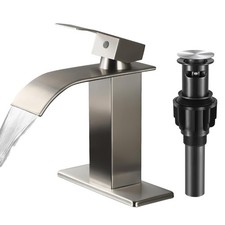 Waterfall Bathroom Faucet Brushed Nickel Bathroom Sink Faucets,RV Faucet Deck...