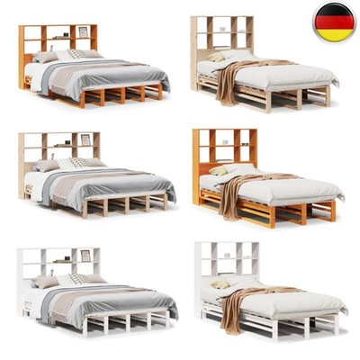 Massivholzbett mit Regal Palettenbett Holzbett Bett ohne Matratze Kiefer DE