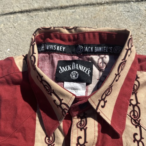 Jack Daniels Long Sleeve Snap Button Shirt Mens Large Western Rodeo Cowboy Rare - Picture 9 of 15