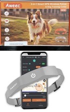 GPS Electric Dog Fence with Free App, Wireless Fence System with Training Col...