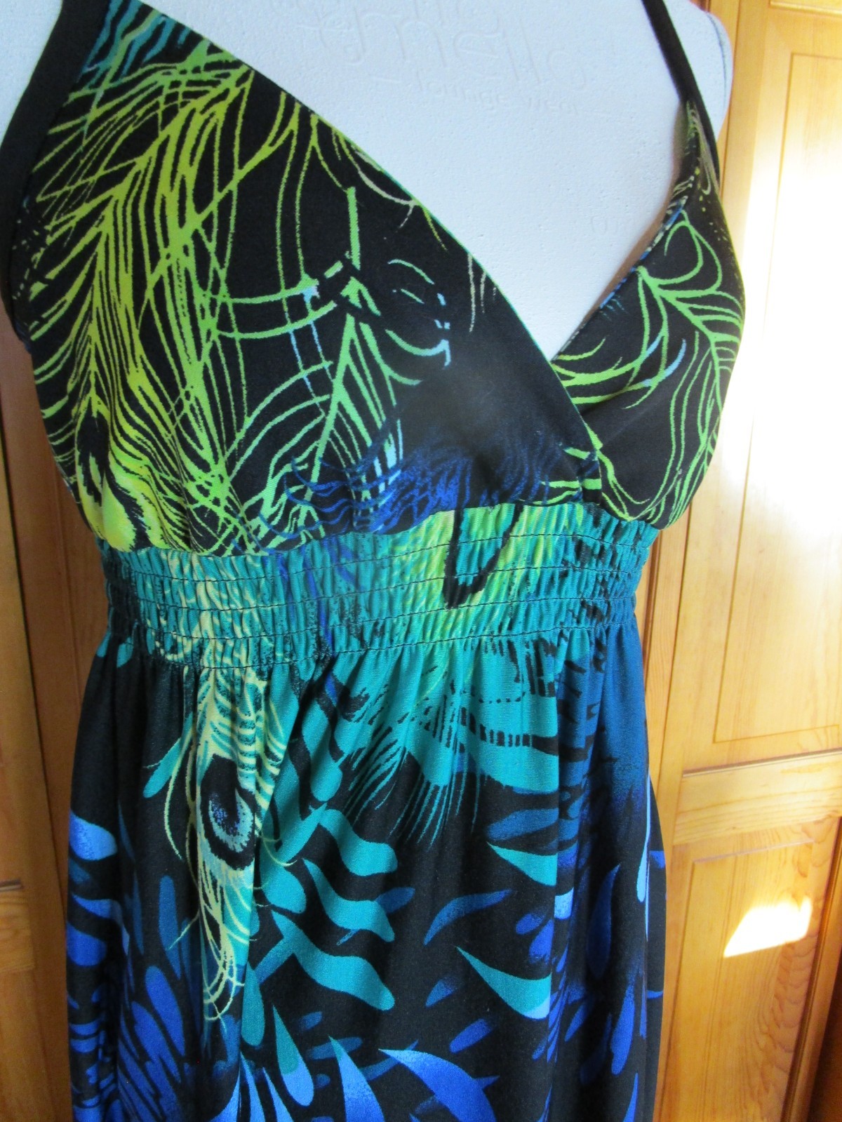 Bailey Blue Adjustable Strap Peacock Stretchy Max… - image 7