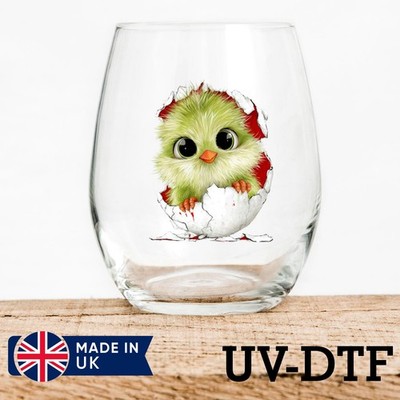Baby Vogel Brutei 8 Stück UV DTF Aufkleber - Glas Laptop Becher Tasse li976