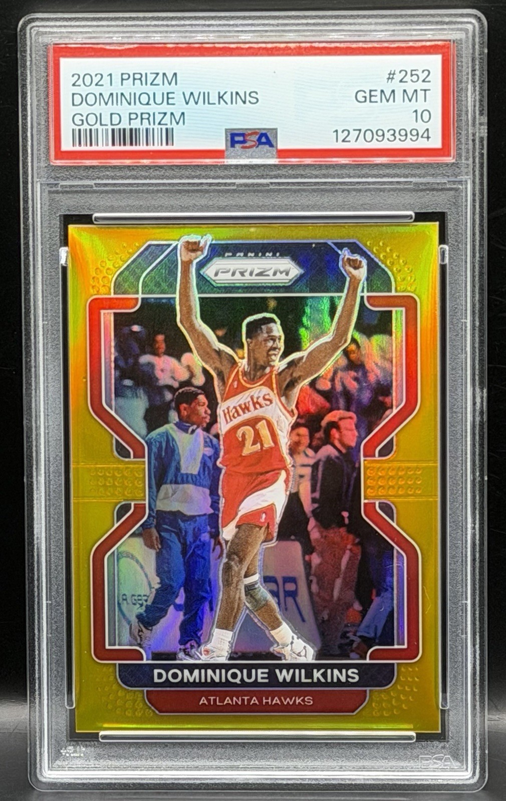 2021-22 Panini Prizm Dominique Wilkins Gold Prizm 10/10=1/1 PSA 10 POP 2
