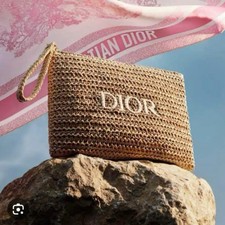 Christian Dior Pouch bag 2025 Original Limited Summer Rattan Beige
