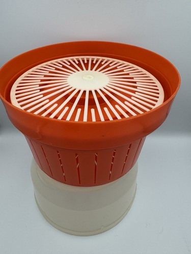 Vintage Mcm Orange Retro Salatschleuder Made In Hong Kong - Bild 6 von 7