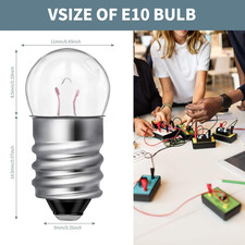 20 Pieces Miniature Screw Tiny Light Bulbs Replacement E10 Mini Light Bulbs E...