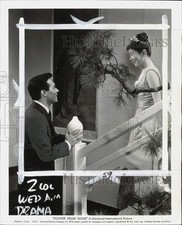 1961 Press Photo Miyoshi Umeki & James Shigeta in scene from "Flower Drum Song" 1961 Press Photo Miyoshi Umeki & James Shigeta in scene from "Flower Drum Song"