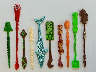Tiki Bar swizzle stir sticks Kapu Bamboo Room Broken Compass Trader Sam's Disney
