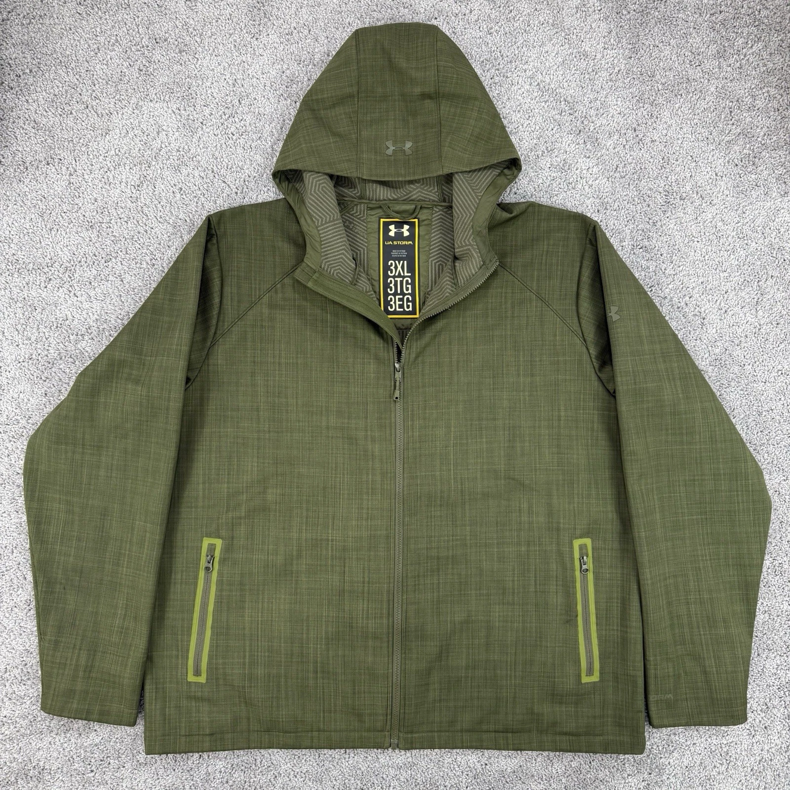 Under Armour Storm ColdGear Infrared Jacket Men’s 3XL Green Softshell Hooded Ski