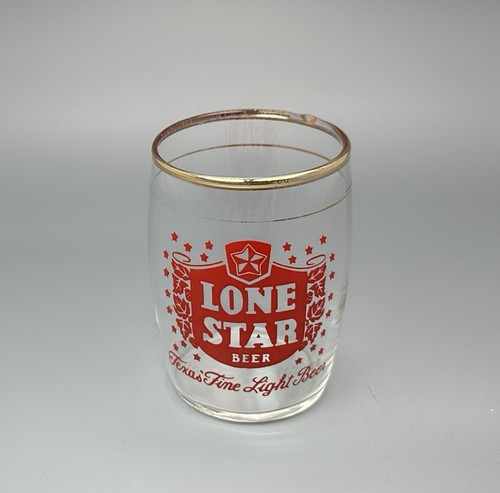 Lone Star Beer Barrel Glass / Vtg Barware Advertising / Man Cave Tavern Decor - 第 1/10 張圖片