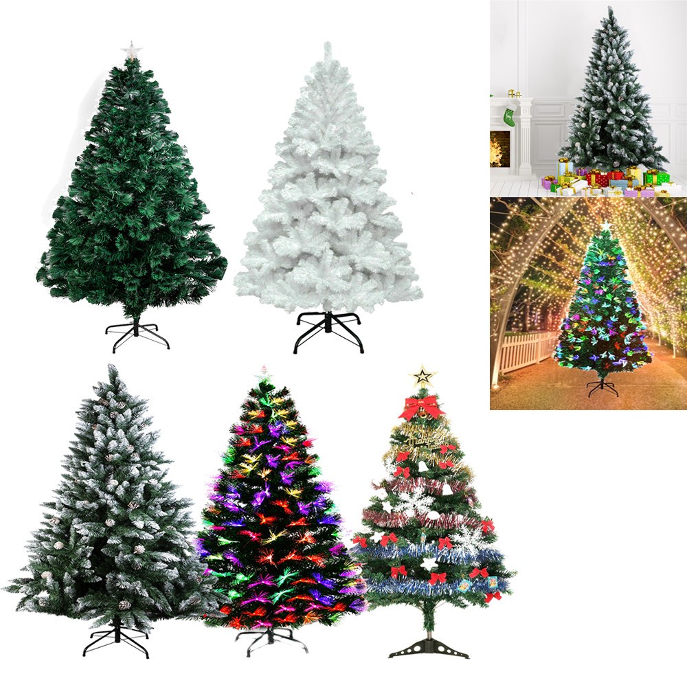 4-7Ft Green/White/Snowy Pine Artificial Holiday Christmas Tree with Metal Stand