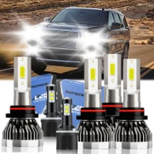 For GMC Yukon 2001-2004 LED Headlight High/Low Beam Kit Fog Lights Bulb 6x White
