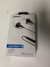 Bose SoundSport In-ear Wired Headphones Inline Mic 3 Stay Hear Tips Black Sealed