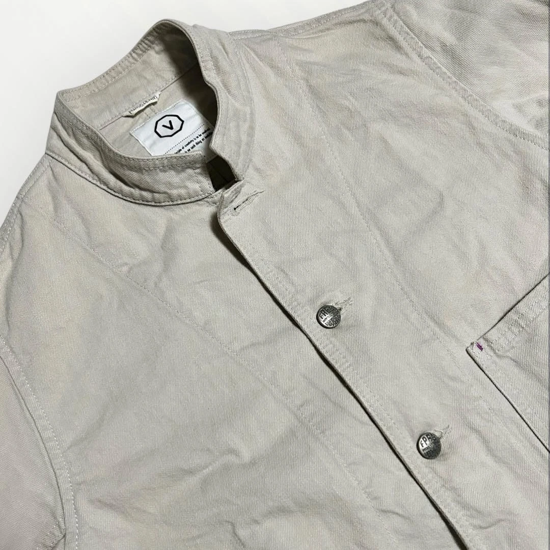 visvim Men's Stand Collar Coverall Jacket Beige Size M Light Outerwear #FJ AAA image 2