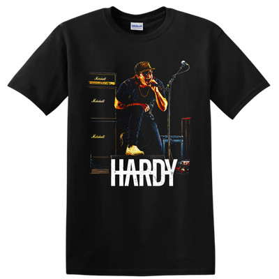 Hardy Country Singer Concert T Shirt Live Stage Microphone Graphic Music Tee