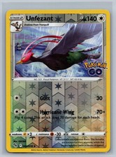 Carta Pokemon GO non comune Unfezant 063/078 Reverse Holo quasi nuova