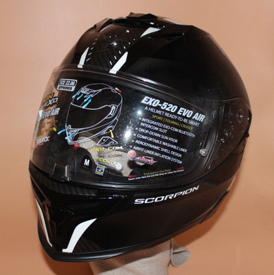 Scorpion Motorrad Helm Gr. M ( 58 ) EXO-520 EVO Air schwarz weiß Carbon-Optik
