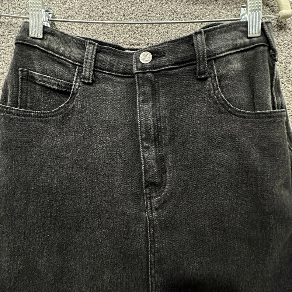 Minifalda vaquera azul motociclista Harley Davidson de colección 8 negra denim años 90 motociclista Baddie Foto 3 de 4