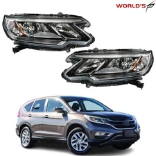 For 2015-2016 Honda CR-V Headlight Halogen w/ LED DRL Clear Lens Right&Left Side