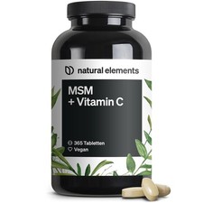 natural elements MSM 2000mg natürliches Vitamin C 365 Tabletten statt …