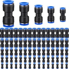 100PCS Quick Connect Air Hose Fittings Straight Push Metric Connectors for Truck