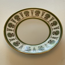 Richard Ginori Ercolano Piatto Pane e Burro Verde 6” Italia Bordo Oro