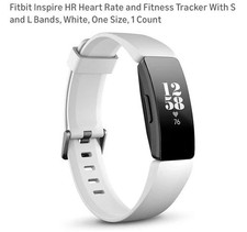 Fitbit Inspire HR Heart Rate and Fitness Tracker with S and L Bands White