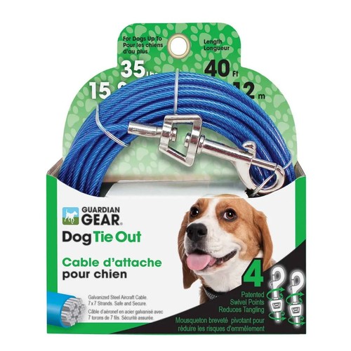 Cable de sujeción para exteriores recubierto de vinilo azul fuerte para atar perros con capacidad media 35 libras - Imagen 21 de 42