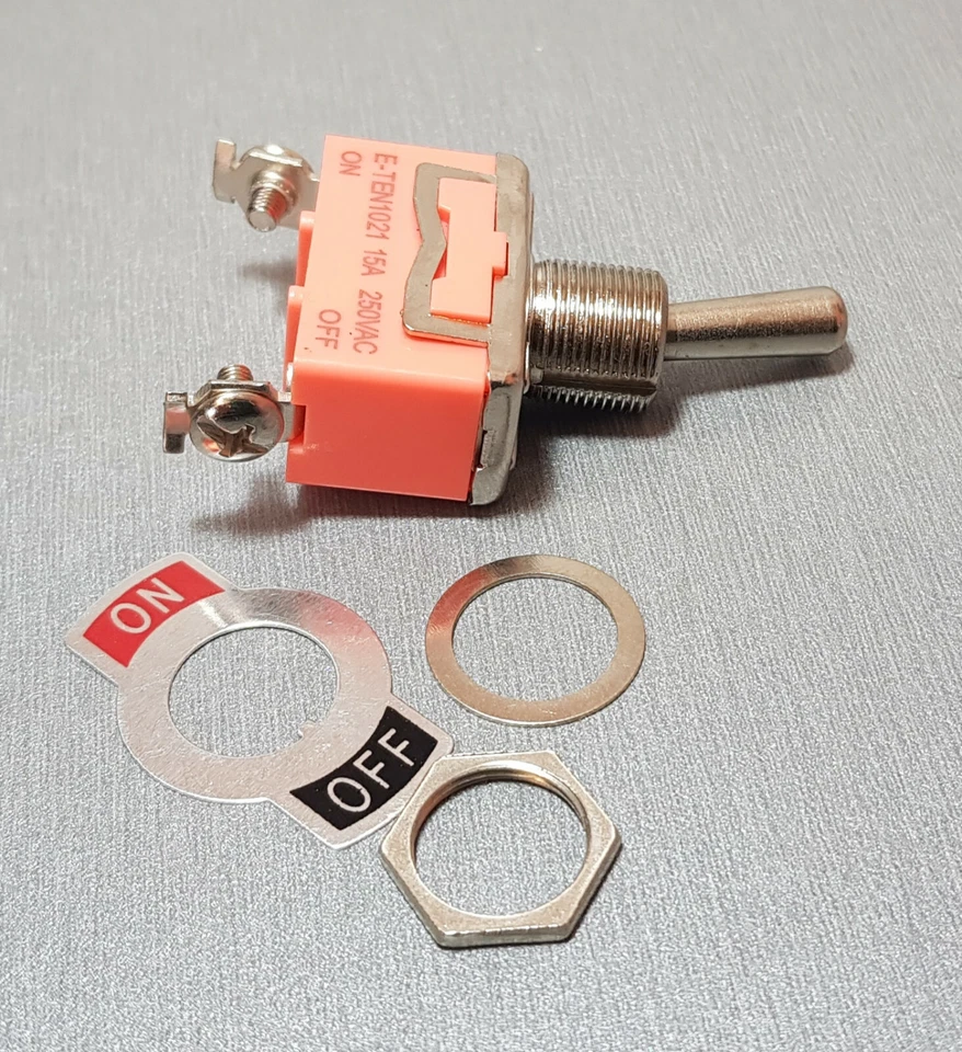 E-TEN1021 15A 250V AC 2PIN SPST ON OFF Toggle Switch 1ps - image 2 of 3