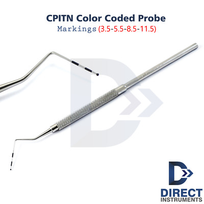 Cpi Probe Color Code Dental Color Coded CPITN Probe Periodontal Williams Pocket Depth ...