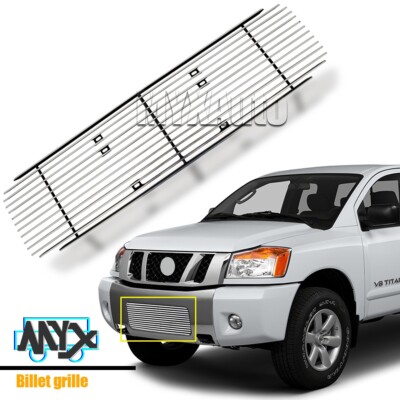 Fits 2004-15 Nissan Titan/04-07 Armada Billet Chrome Front Grille  Bumper Grill