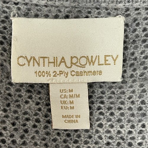 Cynthia Rowley Women's Open Front Cardigan Size Medium Gray 100% 2 Ply Cashmere - Picture 7 of 8