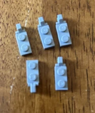 LEGO Lot of 5 1x2 Hinge Plate Locking with Single Finger Light Gray 44301